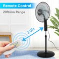 thumbnail image 7 of Floor Fan Simple Deluxe Oscillating 16″ Adjustable 3 Speed Pedestal Stand Fan with Remote Control for Indoor, Bedroom, Living Room, Home Office & College Dorm Use, 7 of 7