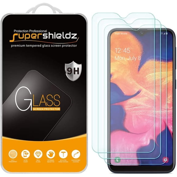 [3-Pack] Supershieldz for Samsung Galaxy A10e Tempered Glass Screen Protector, Anti-Scratch, Anti-Fingerprint, Bubble Free