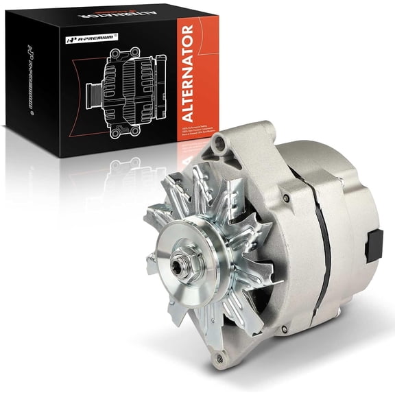A-Premium Alternator Compatible with Chevrolet Malibu, Impala, Camaro & Buick Regal, Apollo & Cadillac Calais & GMC C15, C25, C35 & Oldsmobile 442, 98 & Pontiac 6000, 12V 63A 1-Groove Pulley CW