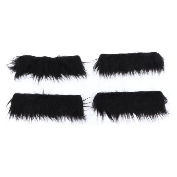 Artesanía de piel sintética, 4 piezas de piel sintética negra, piel sintética negra, tela de piel sintética confiable y duradera