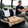 thumbnail image 2 of Yuyamidu Fall Pumpkin Golf Cart Seat Covers with Storage, 2-Person Seat Stretchy Fabric, Stain Repellent for Easy Wipe Clean, Fits Most 2-Seat, Ideal for Autumn Golf Course Use, 2 of 8