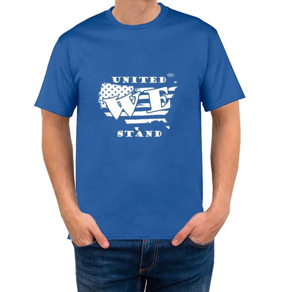 The Season Essentials All States Collection “United We Stand” 100% Cotton Unisex T-shirt Graphic Tee, Navy/White, X-Small