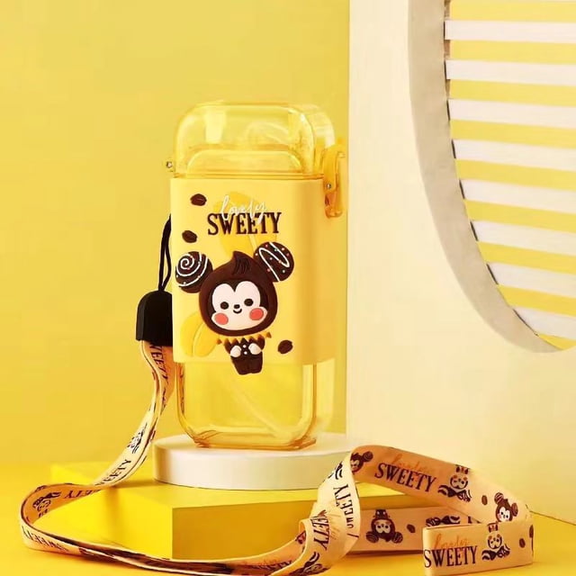 Vaso para niños con pajita, botella de agua para niños Buena botella de agua para niños con pajita Botella de agua para bebés Mayor durabilidad