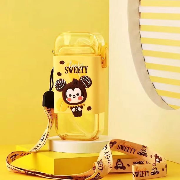 Vaso para niños con pajita, botella de agua para niños Buena botella de agua para niños con pajita Botella de agua para bebés Mayor durabilidad