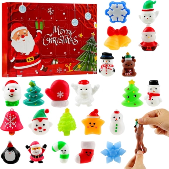Christmas Advent Calendar 2025, Squeeze Toys 24 Piece Countdown, Holiday Relaxation Set for Party Favors and Family Engaging