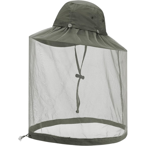Head Net Hat, Safari Hat Sun Hat Fishing Hat with Hidden Net Mesh Protection from Insect Mosquito,UPF 50 Cap