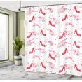 thumbnail image 5 of Ambesonne Fashion Shower Curtain, Fashion High Heels Flowers, 69"Wx84"L, Red White, 5 of 5