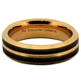 thumbnail image 3 of Tungsten Carbide 6mm Gold Plated Wedding Band with a Black Plated Face Comfort Fit Ring Size 11.5, 3 of 5