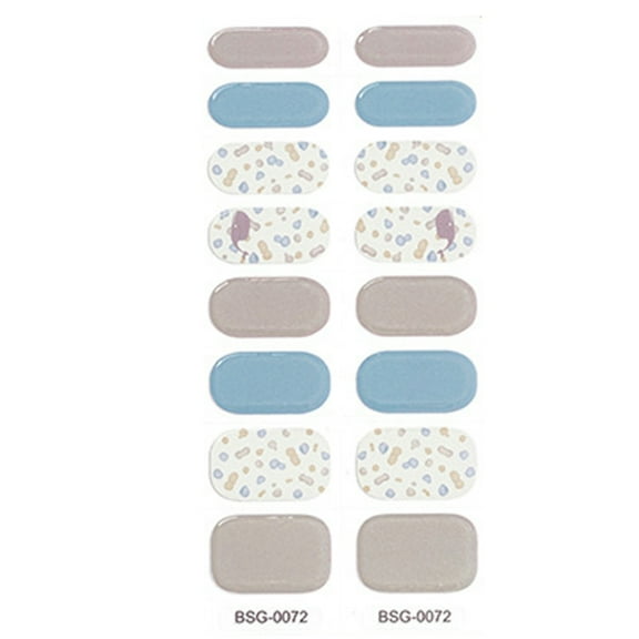 Stylish Semi Cured Gel Nail Wraps Fake Nail Sticker Decals for Nail Art Manicure