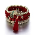 thumbnail image 4 of FENOHREFE 4Pcs Styles Bracelet Set for Women Adorned with Crystal Fatima Hand Tassels and Beads Stylish Outfits, 4 of 7