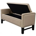 thumbnail image 3 of Posh Living Genesis Linen Fabric Storage Bench with Nailhead Trim in Beige, 3 of 8