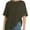 Army Green, variant on Women Oversized T-Shirt Round Neck Pull On T-Shirt Basic Casual Loose Fit Workout Tops