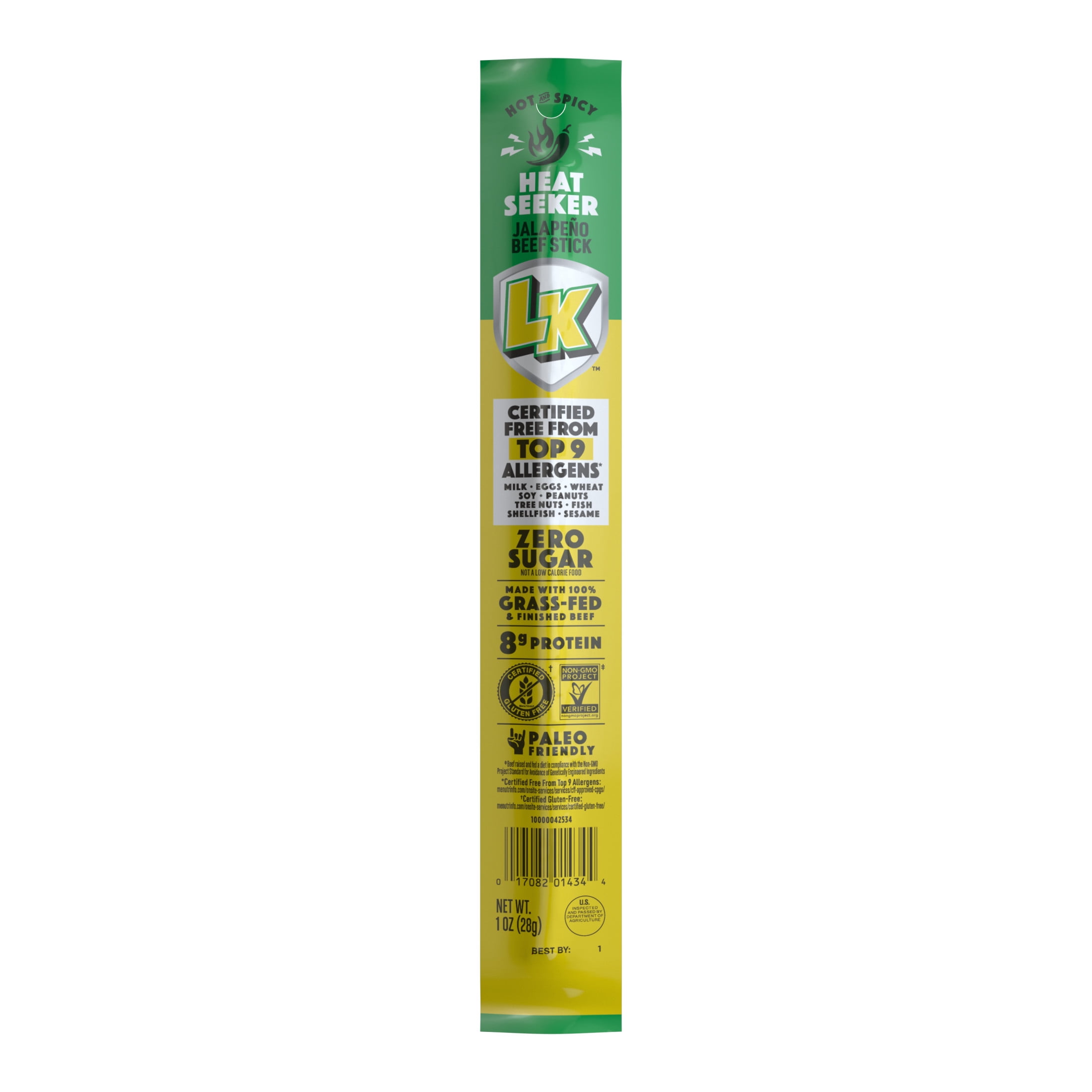 (24 pack) Lorissa's Kitchen, Jalapeño Beef Stick, 1 Ounce, Individually Wrapped Snack Stick