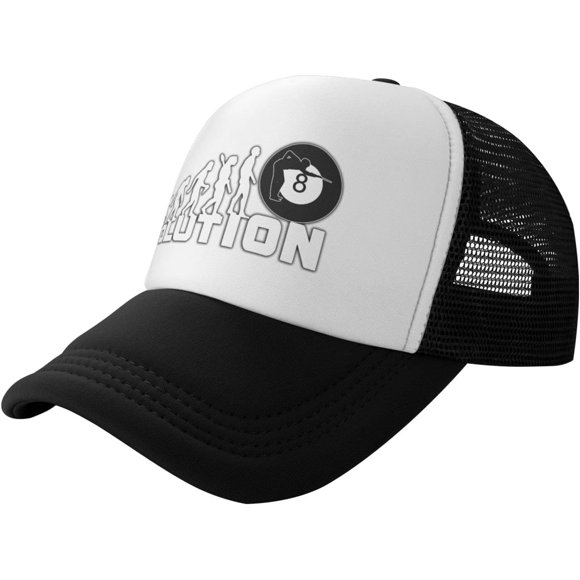 Evolution Billiards Hat Mesh Cap for Men Women, Adjustable Trucker Hat Baseball Cap