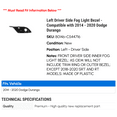thumbnail image 2 of Left Driver Side Fog Light Bezel - Compatible with 2014 - 2020 Dodge Durango 2015 2016 2017 2018 2019, 2 of 2