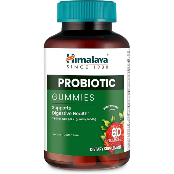 Himalaya Probiotic Strawberry Gummy - Vegan, Gluten-Free, Supports Digestive Health - 60 Count