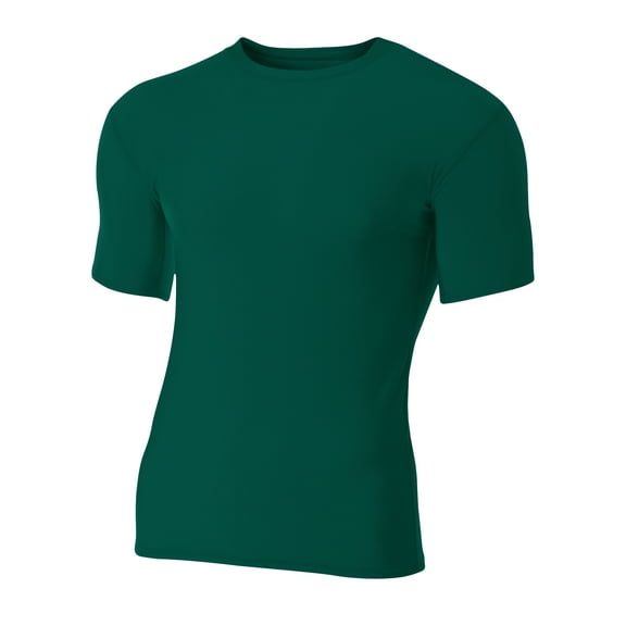 A4 Teen Short Sleeve Compression Crew For Teen Male in Forest | NB3130