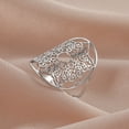 thumbnail image 2 of TEAMER Mandala The Healing Amulet silver Ring Vintage Filigree Resizable Ring Talisman for Good Health Stainless Steel Jewelry, 2 of 3