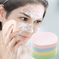 thumbnail image 4 of Apuakthei Esponjas faciales coloridas ovaladas limpieza facial esponja de lavado almohadilla para limpieza facial exfoliante, 4 of 5