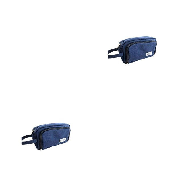 Matsuzay Estuche de lápices, lápices simples, caja de lápices escolar, estuche para bolígrafos, bolsas de almacenamiento, organizador grueso, regalos azul violáceo 2piezas