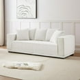 thumbnail image 3 of Tabaray 89" Modern Sofa Couch for Living Room, Modern Upholstered Sponge Sofa Corduroy Fabric Couch w 17.71" Seat Height for Home Office, Living Room, Space Saving,No Assembly Sofa Feet + White, 3 of 7
