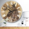 thumbnail image 2 of DesignArt Into the Wild Gold Moose Large Wall Clock, 2 of 2