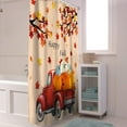 thumbnail image 3 of Fall Shower Curtain Harvest Pumpkin Red Truck Shower Curtains for Bathroom Decor Fall Thanksgiving Harvest Maple Leaf Bath Curtains Sets with Hooks Polyester Fabric Waterproof Extra Long 72" x 84", 3 of 5