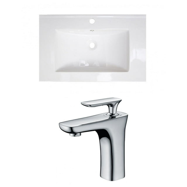American Imaginations 21-in. W 3H8-in. Ceramic Top Set In White Color AI-15745