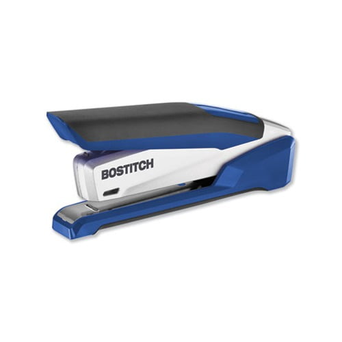 InPower Spring-Powered Premium Desktop Stapler 28-Sheet Capacity, Blue/Silver
