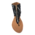 thumbnail image 3 of Victoria K Women's Distress Denim Zip Front Sandals, 3 of 5