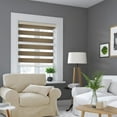 thumbnail image 2 of CHICOLOGY Blackout Zebra Roller Shades |44.5"W X 72"H| Dual Layer Light Filtering Blinds | Cordless Window Shades for Home & Office | Easy Install | Taupe, 2 of 4