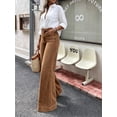 thumbnail image 2 of Women's High Waisted Wide Leg Jeans Caramel Brown Baggy Denim Pants Casual Trousers, 2 of 7