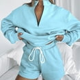thumbnail image 3 of Birdeem Women's Solid Set Tracksuit Pullover 2 Piece Sport Hoodless Suit Sets, 3 of 9