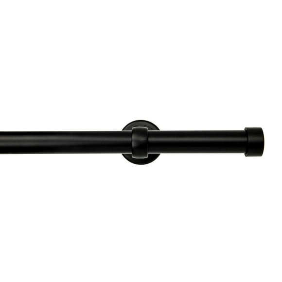 Tailor & Taylor 1 Inch Decorative Curtain Rod, 96 inches Width Windows Rod with Y Style Bracket with Metal Wall Mount Brackets Finials for Living Room, Kitchen and Windows (Black)