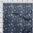thumbnail image 3 of oneOone Cotton Poplin Twill Blue Fabric Asian Suzani Sewing Material Print Fabric By The Yard 56 Inch Wide, 3 of 5
