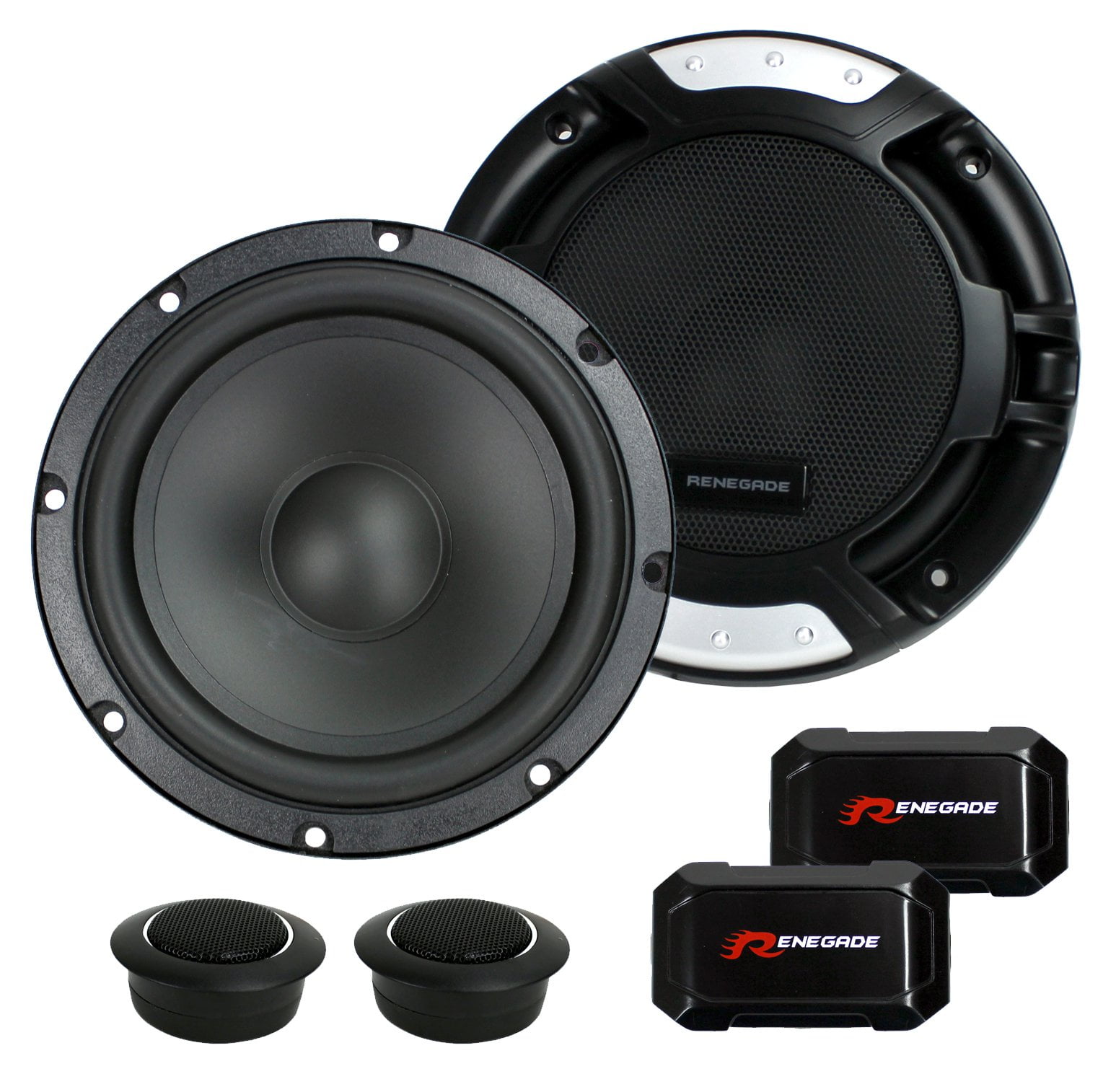 2 New Renegade RX6.2C 6.5" 200W 2 Way Car Component Audio Speakers
