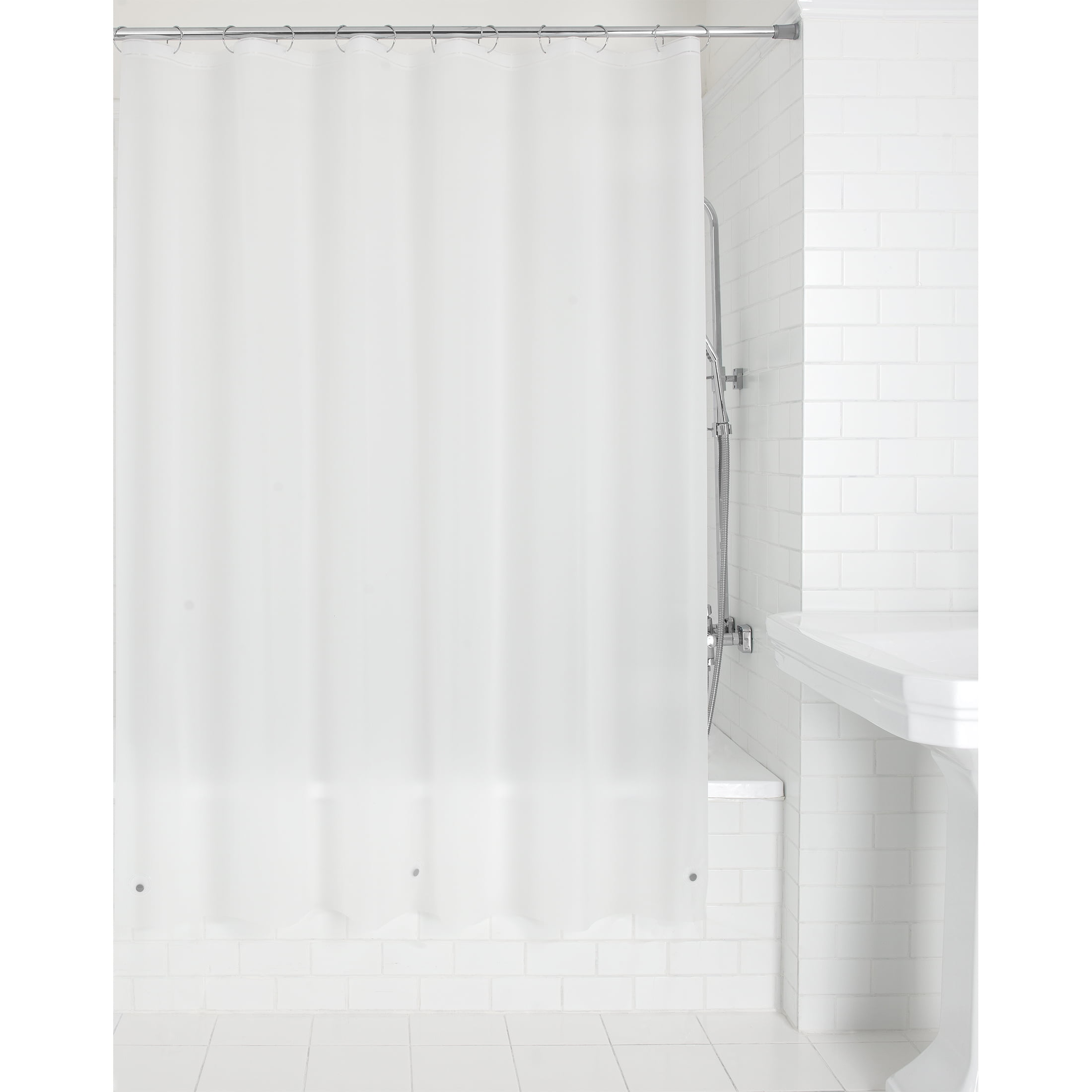 PEVA 3 Gauge Light Weight,Waterpro Details about   downluxe Frosted Shower Curtain Liner 72x72 
