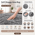 thumbnail image 7 of Sanmadrola Super Soft Shaggy Rugs Carpets 2.4x5.2 Feet Plush Area Rugs for Living Room Bedroom, Fluffy ​Rug for Nursery Playroom Dorm Room, Shag Plush Rug for Teen Room Decor, Grey, 7 of 7