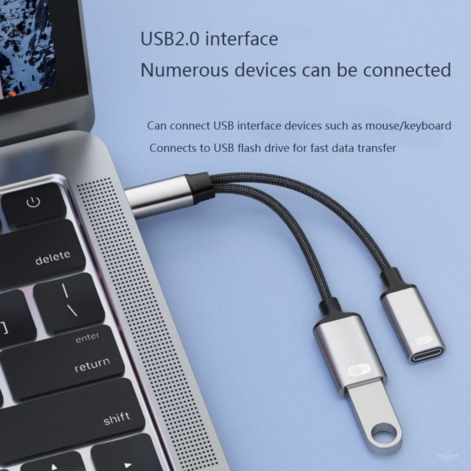 USB-C To USB 3.0 Adapter OTG Data Transfer - 5Gbps Speed, Aluminum, Compact Design