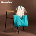 thumbnail image 3 of Montana West Large Tote Bag for Women Oversized Shoulder Purses with Chain Handbags, Turquoise, 3 of 7
