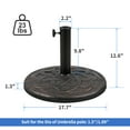 thumbnail image 3 of COBANA23lb Patio Market Umbrella Base, Heavy Duty Round Outdoor Stand, Resin Holder for Garden Beach Deck, Bronze, 3 of 6