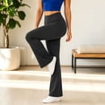 thumbnail image 5 of ShomPort Flare Leggings for Women with Pockets Bootcut Yoga Pants High Waisted Stretchy Workout Pants, 5 of 9