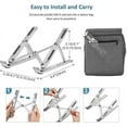 thumbnail image 4 of Laptop Stand, Foldable Riser Laptop Stand 6 Angles Adjustable, Anti-Slip Ventilated Aluminum Stand Compatible with Laptop, Tablet –Silver, 4 of 5