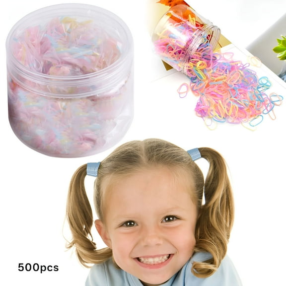 VANIDO Thin Large Hair Ties Baby Hair Ties Clear Ponytail Elastics 500pcs Children'S Hair Rope Disposable Rubber Band Girl Baby Strong Pull Boxed Small Hair Ring Does Not Hurt Hair Adult Head Rope