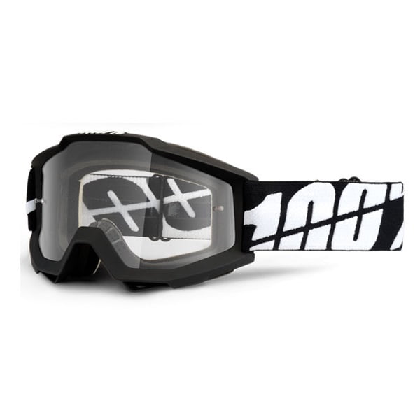100% Accuri Tornado 2016 Snow Goggles Black White Clear Lens by 100%
