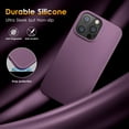 thumbnail image 3 of DTTO iPhone 13 Pro Max Case, Liquid Silicone Shockproof Cover [Enhanced Camera and Screen Protection] with Honeycomb Grid Cushion, Dark Purple, 3 of 7