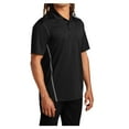 thumbnail image 4 of Mens Contrast PosiCharge Polyester Tough Polo Black/ Heather Grey Medium, 4 of 8