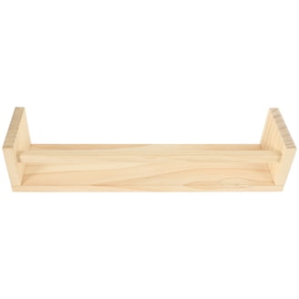 Aazon.co: SoaShower Floating Cubicle Shelf With Hooks, Paulownia Wood