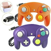Lot Of 2 Packs Classic Ngc Wired Controllers For Wii Orange And Purple For GameCube