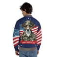 thumbnail image 5 of Happy Father's Day Honoring Veterans Jack Russell Terrier in Army Uniform All Over Print 3D Baseball Jacket Parson Jack Dog Lover Bomber Jacket Softball - 13007, 5 of 6